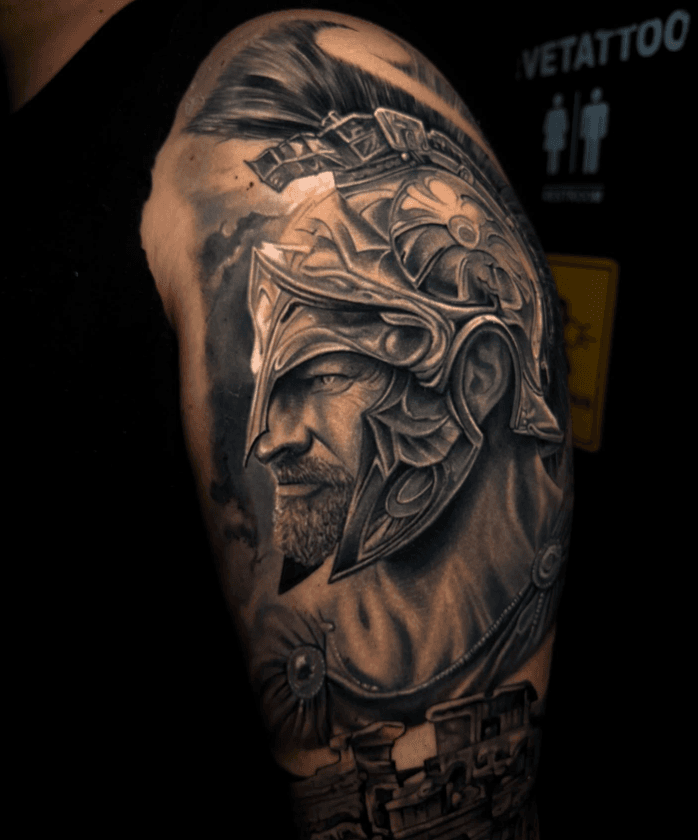 black and grey tattoo by Orlando