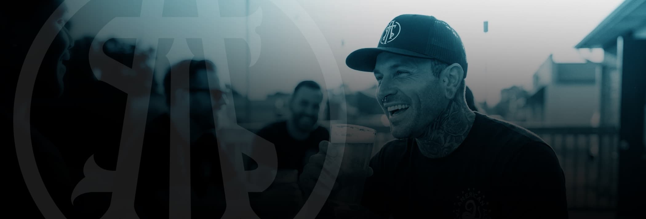 ATS Icon Distressed Black Mesh Snapback Trucker Cap — lifestyle