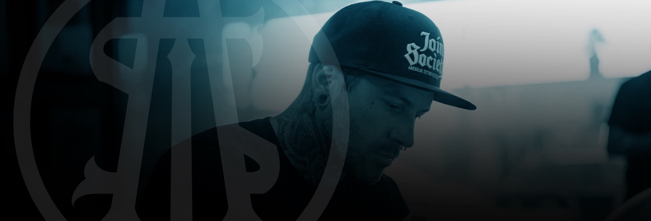 ATS Join the Society 3D Flat Bill Snapback Hat — lifestyle
