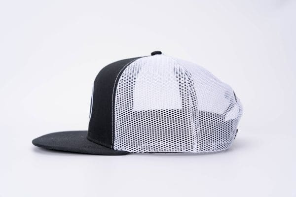 ATS Icon Distressed Black Mesh Snapback Trucker Cap - Image 7