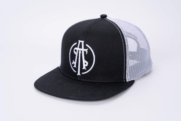 ATS Icon Distressed Black Mesh Snapback Trucker Cap - Image 6