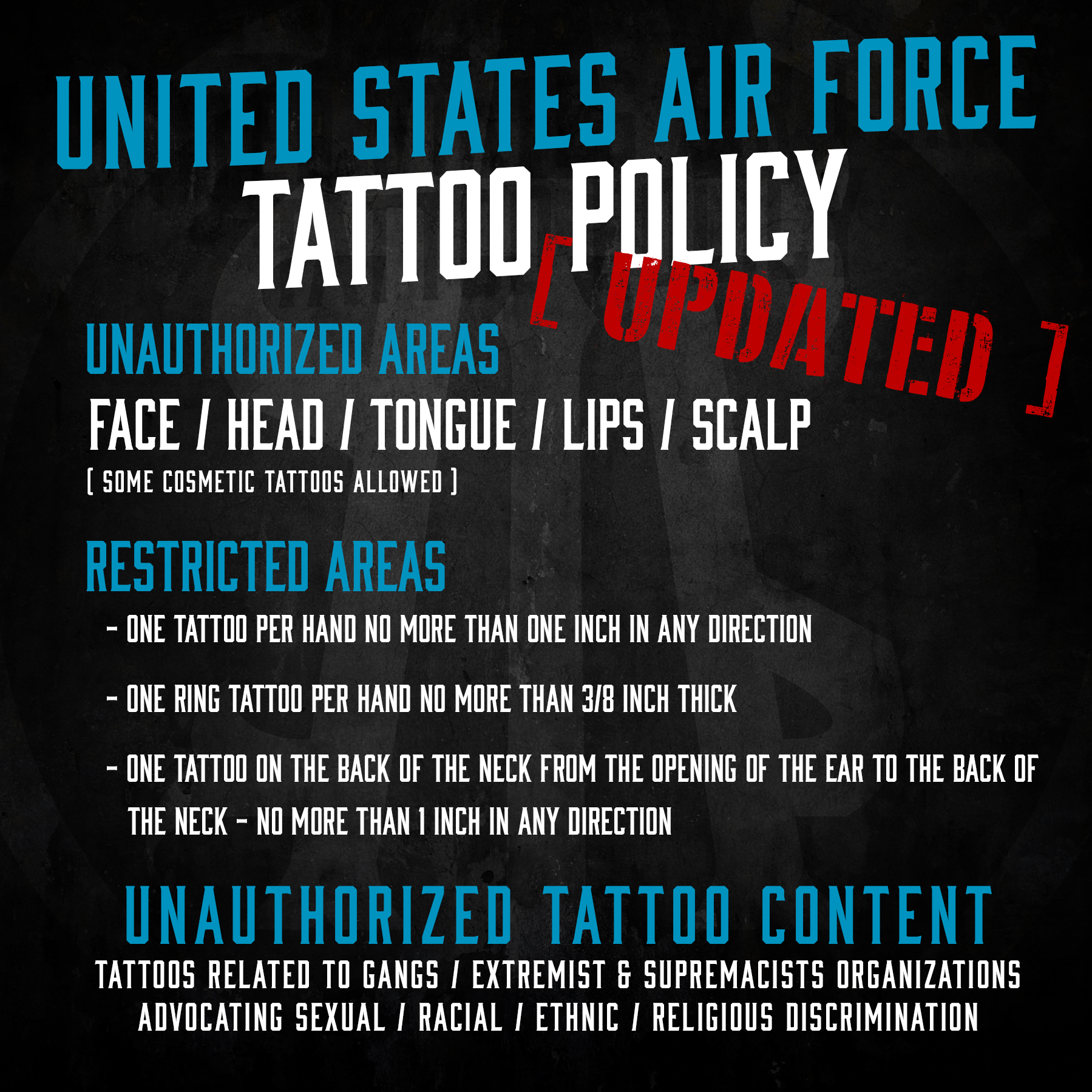 NEW Air Force Tattoo Policy ( Updated for 2023) American Tattoo Society