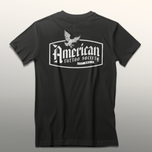 ATS 90s label t-shirt showing the graphics on the back
