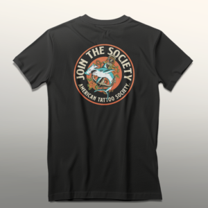 ATS Join the Society Hammerhead t-shirt showing the graphics on the back