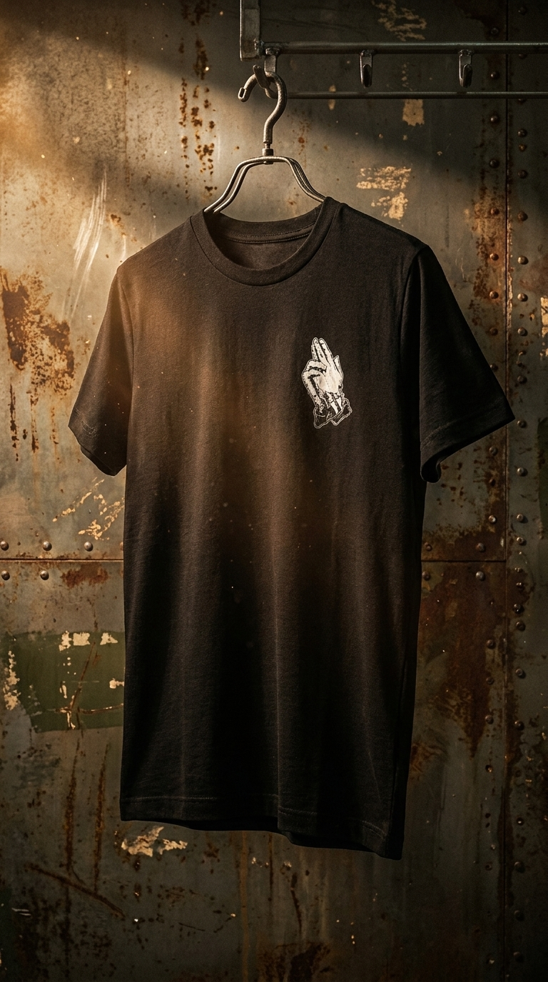ATS Bang Bang Praying Hands - American Tattoo Society Sleeve T-Shirt - Image 4